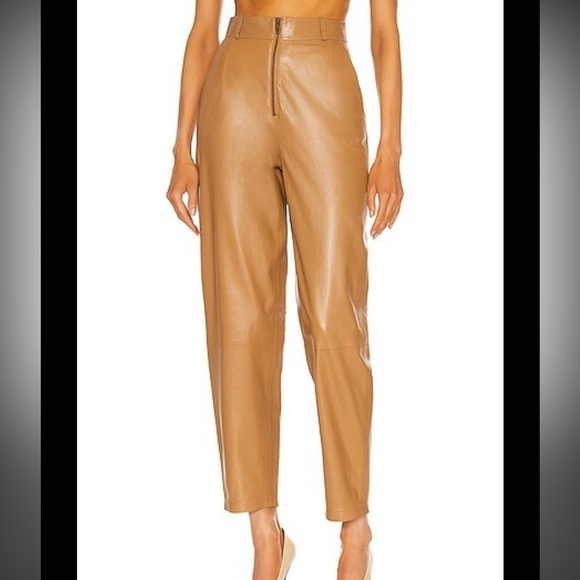 ZEYNEP ARCAY Cool Leather Pant Color: Biscuit - Picture 11 of 11